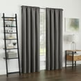 thumbnail image 2 of Eclipse Samara Solid Color Blackout Rod Pocket Single Curtain Panel, Pewter, 42 x 63, 2 of 7