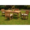 thumbnail image 3 of Grade-A Teak Dining Set: 4 Seater 5 Pc: 71" Rectangle Table And 4 Devon Arm Chairs Outdoor Patio WholesaleTeak #51DV1605, 3 of 6