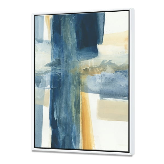 Designart ' Indigo Panel VI ' Glam Modern Framed Canvas