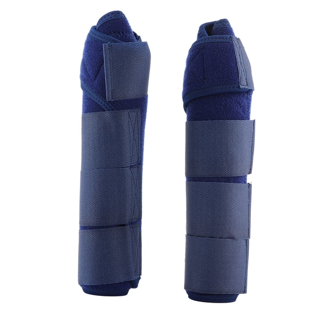Rawiri 1 par de férula ajustable para caballo, protección para botas, envoltura de soporte, equipo ecuestre, azul oscuro