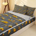 thumbnail image 2 of Erosebridal Construction Vehicle Zipper Full Size Comforter Sets with Fitted Sheet and 2 Pillowcases, Truck Zipper Bedding Set, White Small, Gray Reversible, 2 of 7