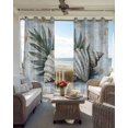 thumbnail image 6 of Coastal Conch Blackout Curtains for Bedroom Living Room Darkening Curtains 90 Inch Beach Nautical Summer Vintage Botanical Black Out Window Curtain Privacy Window Treatment Grommet Drapes 52"x90"x2, 6 of 9