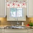 thumbnail image 2 of Yayeee Kitchen Valance Rod Pocket 54" x 18" Living Room Window Curtain, Brown Starfish, 2 of 6