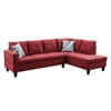 thumbnail image 2 of Hommoo Flannelette Living Room Furniture Sets, 4-Seat L-Shape Sectional Couch Sofa, Red(No Ottoman), 2 of 10