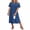 Blue, variant on Ekouaer Cotton Sleepwear for Women Plus Size Long Nightgowns Short Sleeve Night Dress Casual Sleep Nightshirt