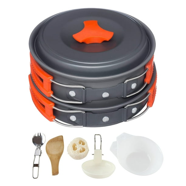 Kit Cookset Vajilla Campo Con para Acampar Mochilero Picnic