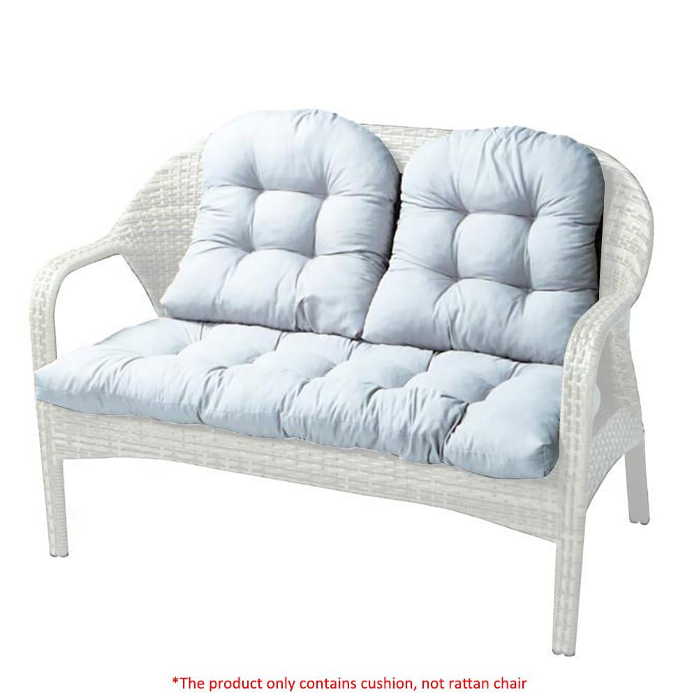 3 Pieces Set of Wicker Settee Cushions Weather Resistant Tufted 1