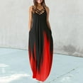 thumbnail image 1 of SMihono Robe Maxi Bohème d'Été pour Femmes Grande Taille Robes Maxi pour Femmes Été Décontracté Col en V Sans Manches Vacances Plage Poches Longue Robe Plage Évasée Robe d'Été, 1 of 5
