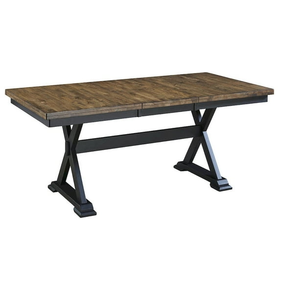 A-America Stone Creek Solid Wood Extendable Trestle Dining Table in Chickory