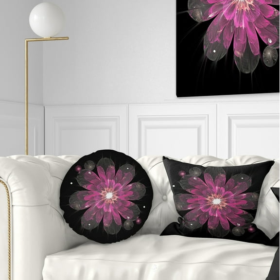 Designart 12" x 20" Black Polyester Throw Pillow