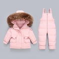thumbnail image 2 of ZACPNCV Baby Boy Snowsuit Winter Clothes Toddler Snow Pants and Jacket Bib Pants Kids Girls Coats Pink 12-18 Months, 2 of 8