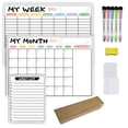 thumbnail image 2 of Lierteer Magnetic Dry Erase Monthly Weekly Calendar Kit Whiteboard for Refrigerator English version, 2 of 6