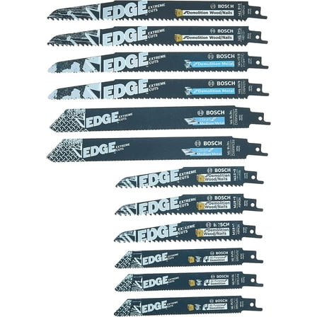 Bosch Genuine 12 pc. Edge Pro-Demo Reciprocating Saw Blade Set - RDM012