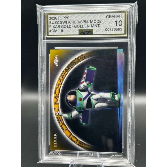 2025 Topps Chrome Disney 100 Golden Moments Short Print GM-18 Buzz Lightyear Card