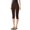 Brown, variant on Women's High Waist Side Slit Capri Leggings, Butt Lifting Tight Fit Yoga Pants with Slimming Effect, Stretchy Workout Crop Tights for Running Fitness Gym Daily Wear Light Blue S