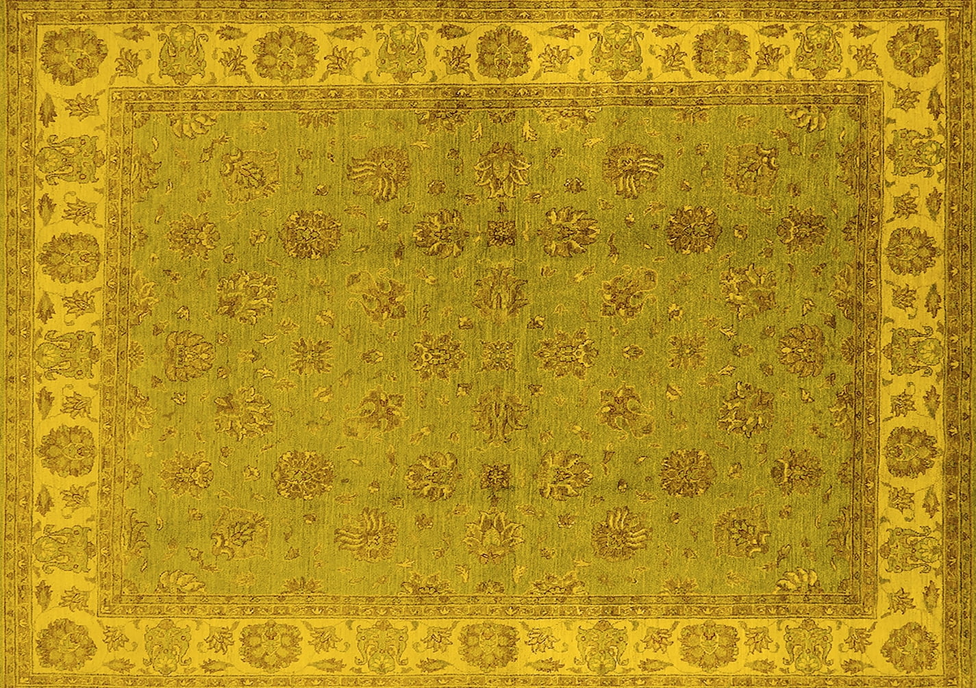 Ahgly Company Indoor Rectangle Oriental Yellow Industrial Area Rugs, 8
