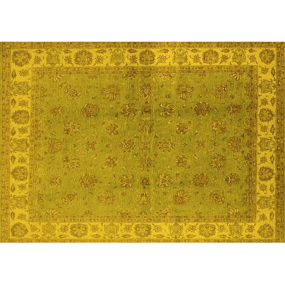 Ahgly Company Indoor Rectangle Oriental Yellow Industrial Area Rugs, 3' x 5'