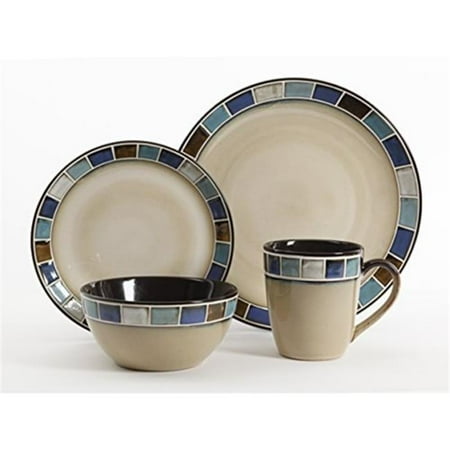 

Elite Casa Azul Reactive Glaze Dinnerware Set Cream & Blue - 16 Piece
