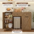 thumbnail image 5 of Homfa 47.2"W Kitchen Sideboard Credenza, Trash Can Cabinets Fits 12.5 Gallon Can, 2 Drawer Wood Buffet Storage Cabinet with Adjustable Shelf, Rustic Brown, 5 of 7