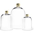 thumbnail image 2 of Abbott Collection Small Bell Shaped Cloche with Gold Knob - Glass, Clear/Gold (6" H), 2 of 2