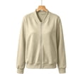 thumbnail image 6 of Edvintorg Women's Sweatshirt Crew Neck Long Sleeve Casual Loose Zip Up Tops with Pockets Womens Clothing Khaki M, 6 of 7