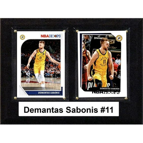 C&I Collectables 68SABONIS 6 x 8 in. NBA Demantas Sabonis Indiana Pacers Two Card Plaque