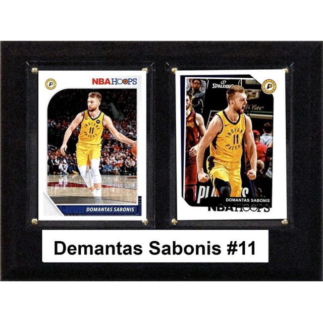 C&I Collectables 68SABONIS 6 x 8 in. NBA Demantas Sabonis Indiana Pacers Two Card Plaque
