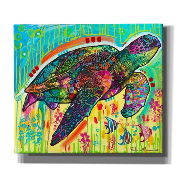 Epic Graffiti 'Sea Turtle' by Dean Russo, Canvas Wall Art, 30"x26"