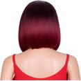 thumbnail image 5 of Peluca con diadema Fashion Idol Bob para mujer (negro degradado burdeos), aproximadamente 35 cm, peluca frontal sin encaje, cabello sintético, fibra resistente al calor, 5 of 5