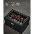 thumbnail image 5 of 20-Slot Watch Box, Watch Case with Glass Lid, 2 Layers, Lockable Watch Display Case, Black and Red, 5 of 6