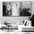 thumbnail image 3 of Large nordic white abstract wall white 3D texture painting black and white painting modern living room abstract painting minimalist art,(51*102cm)20*40 Inches,Unstretched,Frameless, 3 of 4