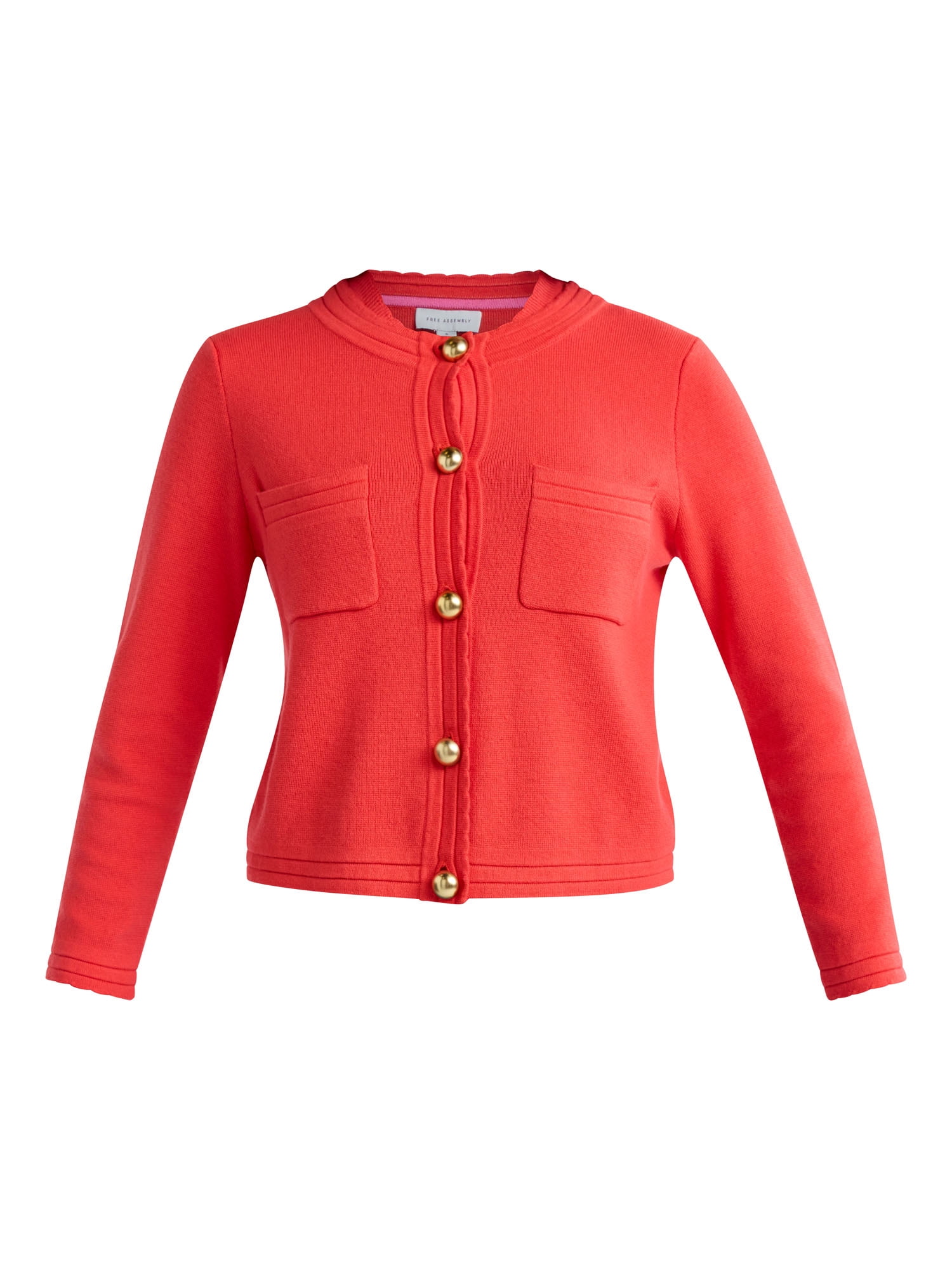 Free Assembly Women’s Pocket Cardigan Sweater with Long Sleeves, Midweight, Sizes XS-XXXL