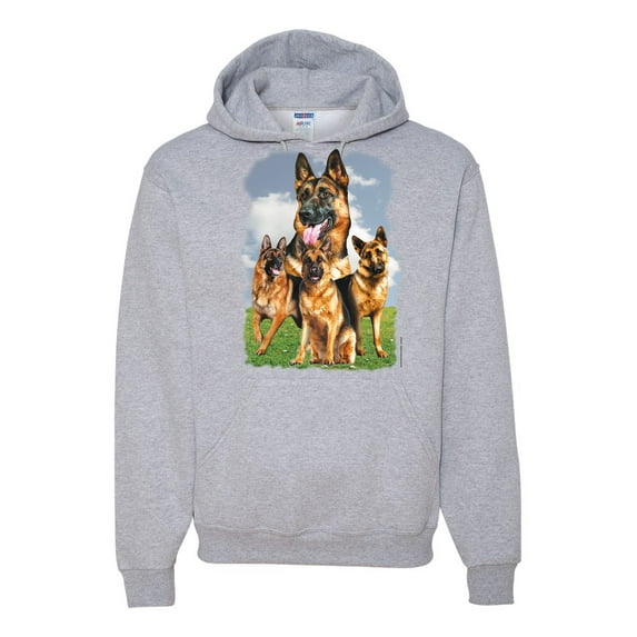 Wild Bobby, German Shepherd Dog Animal Pet Lover, Dog Lover, Unisex Graphic Hoodie Sweatshirt, Heather Grey, Medium