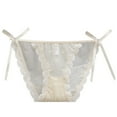 thumbnail image 3 of HVOBTTY Women's Comfortable Basic Brief Bow Thin Breathable Soft Daily Panties Beige, XL, 3 of 4