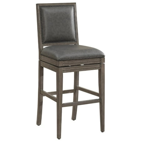 American Heritage Bryan 30 Leather Bar Stool In Glacier Walmart