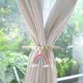 thumbnail image 4 of 1pc Curtain Tiebacks,handmade Hand Woven Rainbow Tassels Beads Ropes,for Window Draperie Ornament, 4 of 5