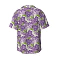 thumbnail image 7 of Kdxio Men's Hawaiian Shirt for Men Short Sleeve Shirt Violets Flowers Summer Casual Holiday Beach Button Down T-Shirts, 7 of 7