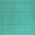 thumbnail image 1 of Ahgly Company Indoor Square Oriental Turquoise Blue Industrial Area Rugs, 6' Square, 1 of 4