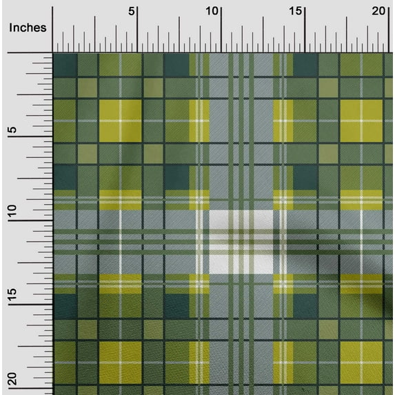 oneOone Cotton Poplin Fabric Tartan Check Printed Craft Fabric BTY 56 Inch Wide