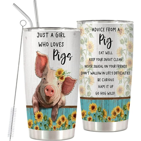 Advice From A Pig Tumbler - I''m Just A Girl Who Loves Pigs - Cute Pigs Lover Gift For Girl And Daughter Travel Mug - Farm Animals Cup Stainless Steel Tumbler 20oz