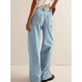 thumbnail image 6 of Womens Mid Rise Wide Leg Jeans Boyfriend Casual Denim Pants with Pockets, 6 of 7