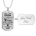 thumbnail image 3 of Friends Build One Another Proverbs Necklace Stainless Steel or 18k Gold Dog Tag 24" Chain, 3 of 8