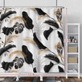 thumbnail image 2 of Black Leaves Shower Curtain Bohemian Style Shower Curtain for Bathroom Tropical Leaves Boho Floral Shower Curtains Bathtub Living Room Decor Bathroom Decorations with Hooks 72x72 Inches, 2 of 6