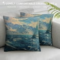 thumbnail image 3 of PRATYUS Yacht Sailing in Wavy Waters' Seashore Throw Cushion Pillow Cover for Living Room, Sofa White, 3 of 5