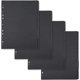 thumbnail image 1 of Separadores de carpeta de 20 hojas con 5 pestañas y 11 agujeros. Separadores de índice para cuadernos A4 de 29,8 x 22,1 cm con pestañas, negros, para escribir., 1 of 7
