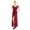 Burgundy, variant on iEFiEL Women Ladies Chiffon Off-The-Shoulder Side Split Long Bridesmaid Dress Evening Prom Gown