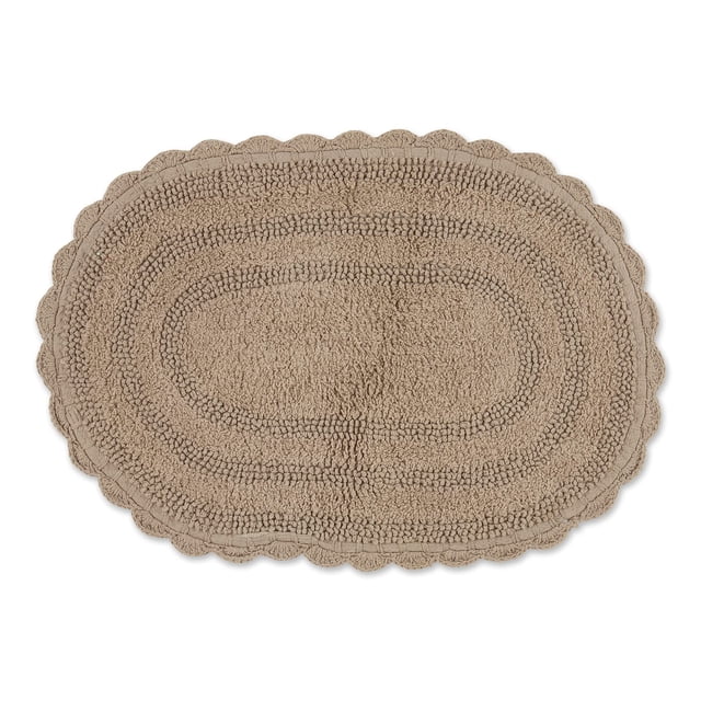 Alfombra de baño DII Crochet Collection, reversible, pequeña, ovalada, 43 x 61 cm