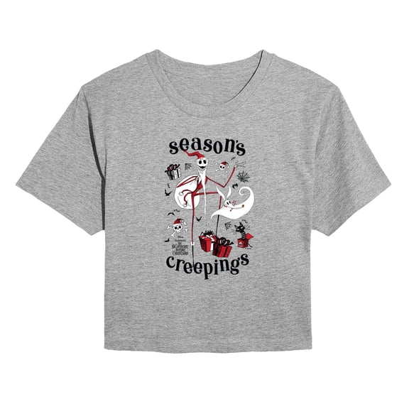 The Nightmare Before Christmas - Season's Creepings - Juniors Cropped Graphic T-Shirt