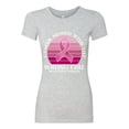 thumbnail image 2 of Wild Bobby Cancer Messed With the Wrong Girl Breast Cancer Awareness Women Slim Fit Junior Tee, Heather Grey, X-Large, 2 of 6