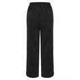 thumbnail image 4 of felwors Womens Wide Leg Pants Elastic Waist Trousers Casual Palazzo Pants with Pockets Black, M, 4 of 8